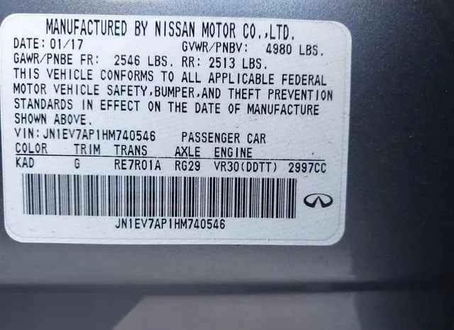 JN1EV7AP1HM740546 2017 2017 Infiniti Q50- 3-0T Premium 9