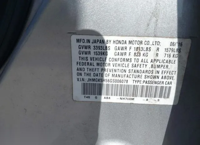 JHMGK5H56GS006078 2016 2016 Honda Fit- LX 9