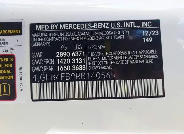 4JGFB4FB9RB140565 2024 2024 Mercedes-Benz GLE 350- 4Matic 9