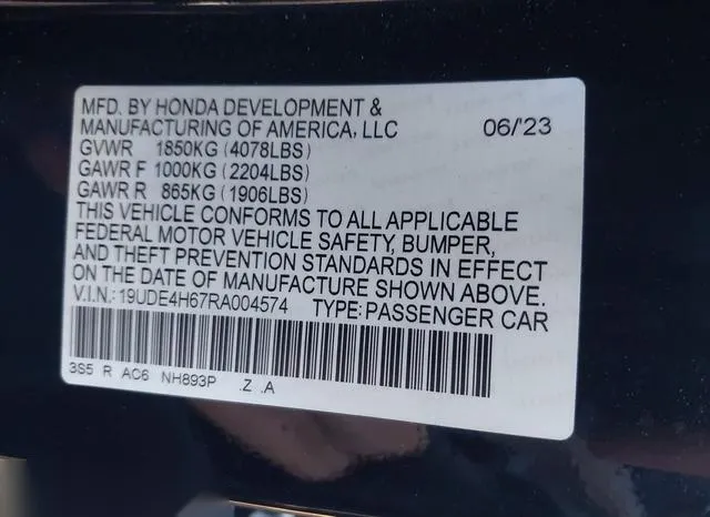 19UDE4H67RA004574 2024 2024 Acura Integra- A-Spec W/ Techno 9