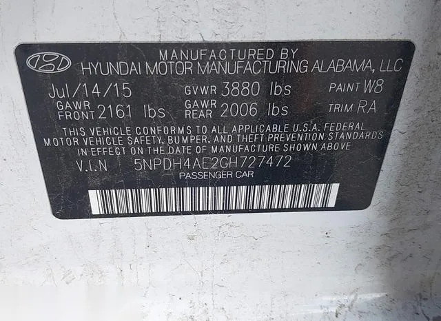 5NPDH4AE2GH727472 2016 2016 Hyundai Elantra- SE 9