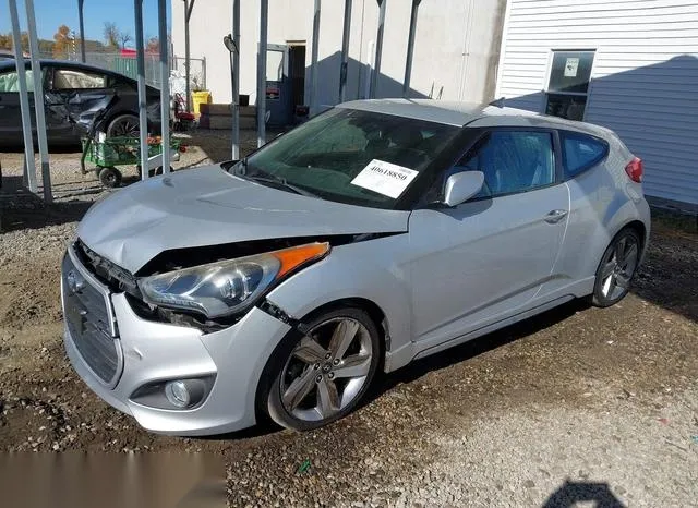 KMHTC6AE4DU142914 2013 2013 Hyundai Veloster- Turbo W/Blue 2