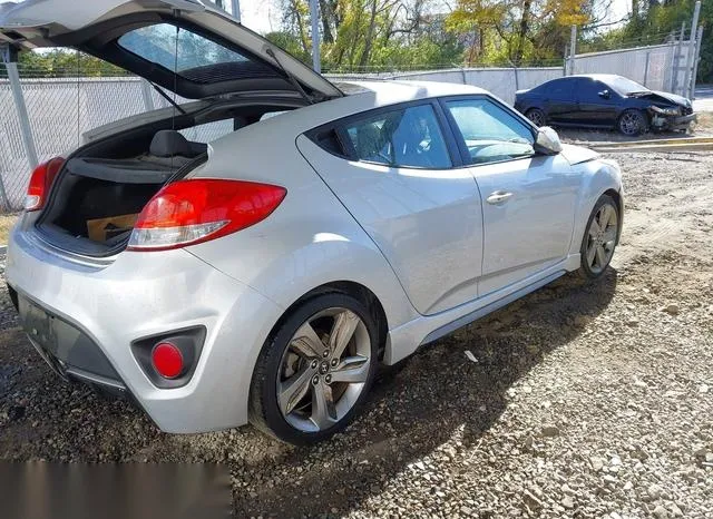 KMHTC6AE4DU142914 2013 2013 Hyundai Veloster- Turbo W/Blue 4