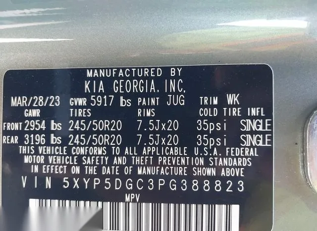 5XYP5DGC3PG388823 2023 2023 KIA Telluride- Sx X-Line 9