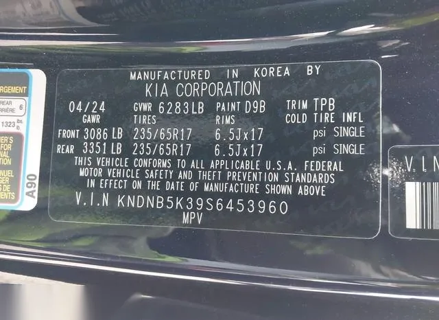 KNDNB5K39S6453960 2025 2025 KIA Carnival Mpv- Lxs 9