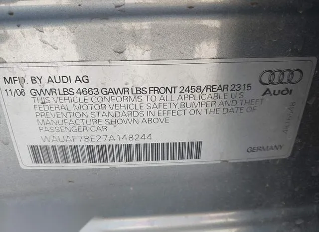 WAUAF78E27A148244 2007 2007 Audi A4- 2-0T 9