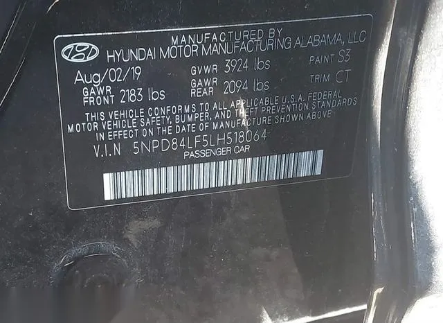 5NPD84LF5LH518064 2020 2020 Hyundai Elantra- Sel 9