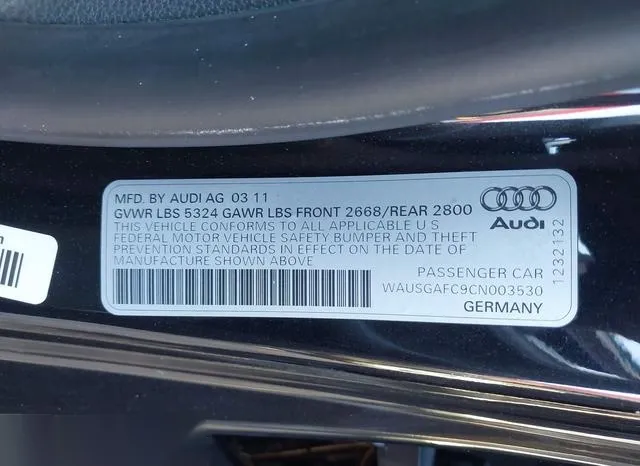 WAUSGAFC9CN003530 2012 2012 Audi A7- Premium 9