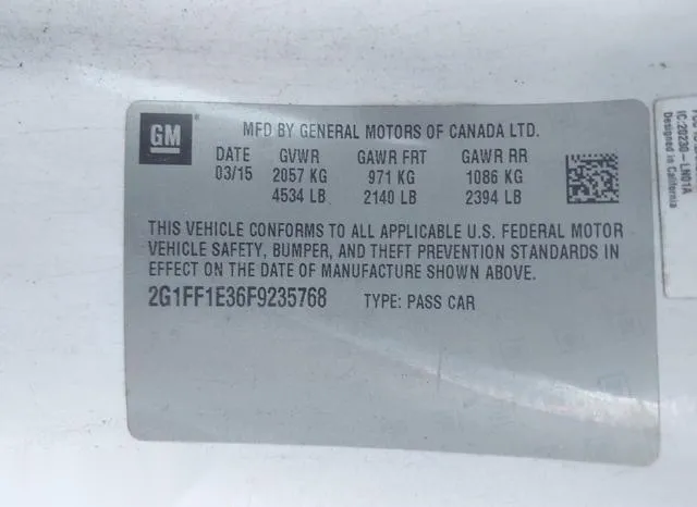 2G1FF1E36F9235768 2015 2015 Chevrolet Camaro- 2LT 9