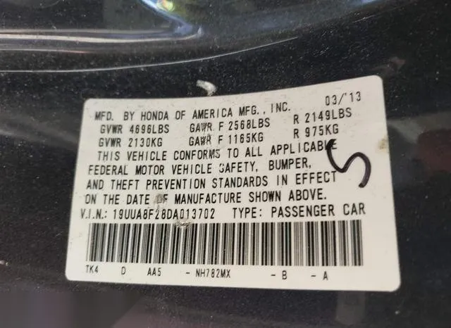 19UUA8F28DA013702 2013 2013 Acura TL- 3-5 9