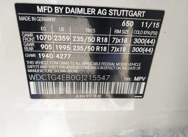 WDCTG4EB0GJ215547 2016 2016 Mercedes-Benz GLA 250 9