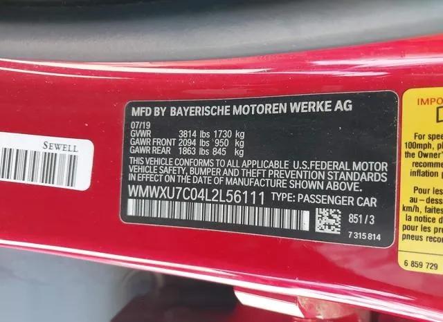 WMWXU7C04L2L56111 2020 2020 Mini Hardtop- Cooper 9