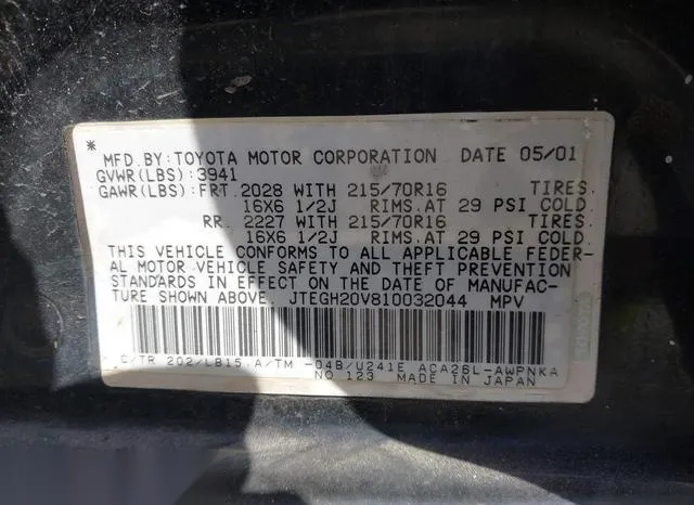 JTEGH20V810032044 2001 2001 Toyota RAV4 9