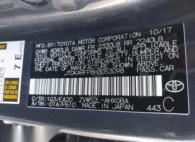 JTDKARFP8H3053098 2017 2017 Toyota Prius- Prime Premium 9