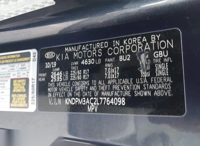 KNDPM3AC2L7764098 2020 2020 KIA Sportage- LX 9