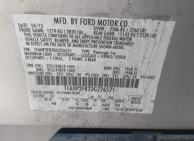 1FAHP2F82DG226521 2013 2013 Ford Taurus- Limited 9