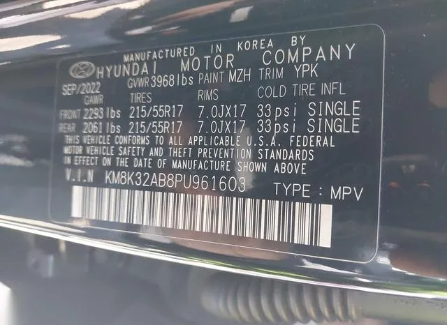 KM8K32AB8PU961603 2023 2023 Hyundai Kona- Sel 9