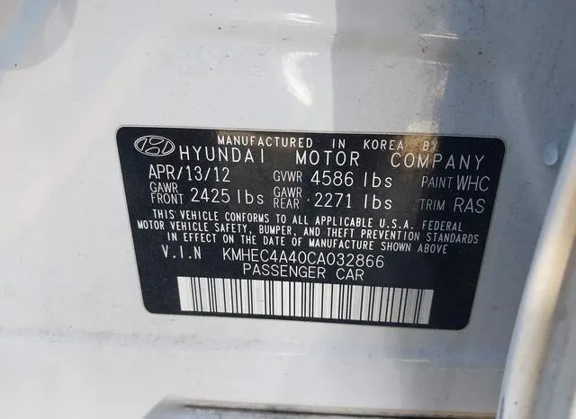 KMHEC4A40CA032866 2012 2012 Hyundai Sonata- Hybrid 9