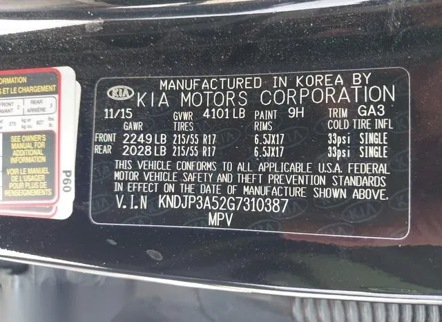 KNDJP3A52G7310387 2016 2016 KIA Soul- - 9