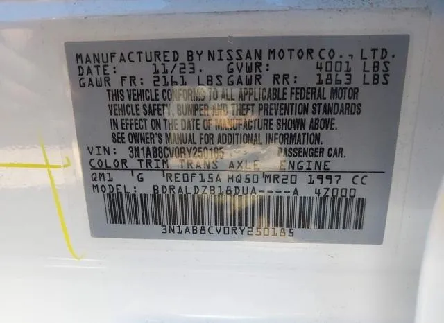 3N1AB8CV0RY250185 2024 2024 Nissan Sentra- Sv Xtronic Cvt 9