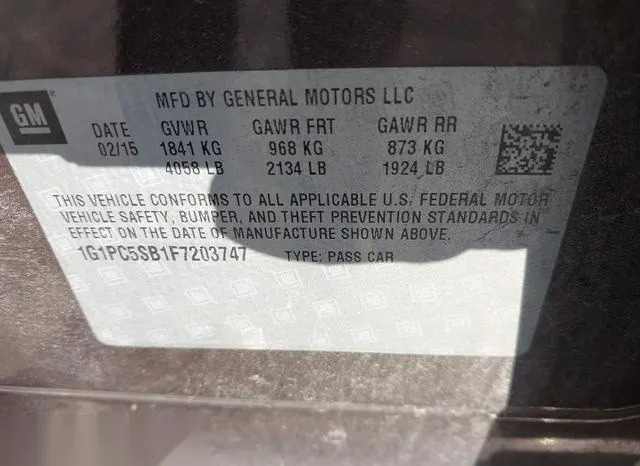 1G1PC5SB1F7203747 2015 2015 Chevrolet Cruze- 1Lt Auto 9