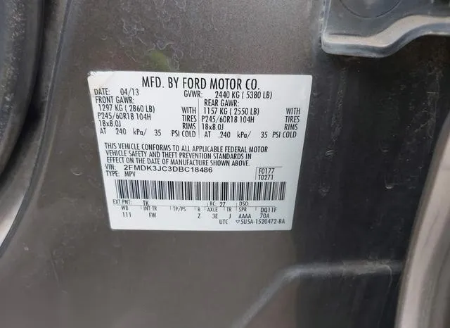 2FMDK3JC3DBC18486 2013 2013 Ford Edge- Sel 9