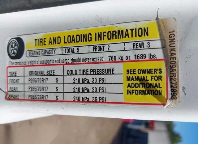 1GNUKAE09AR272898 2010 2010 Chevrolet Tahoe- Special Services 9