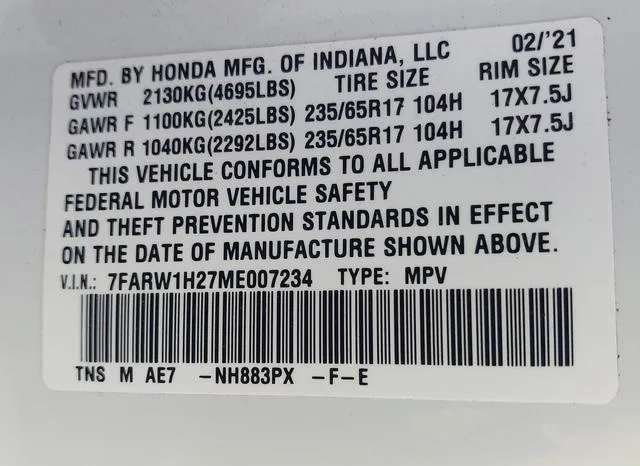 7FARW1H27ME007234 2021 2021 Honda CR-V- 2Wd Lx 9