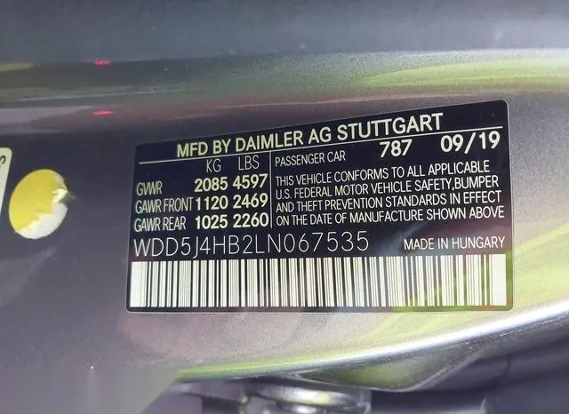 WDD5J4HB2LN067535 2020 2020 Mercedes-Benz CLA 250- 4Matic 9