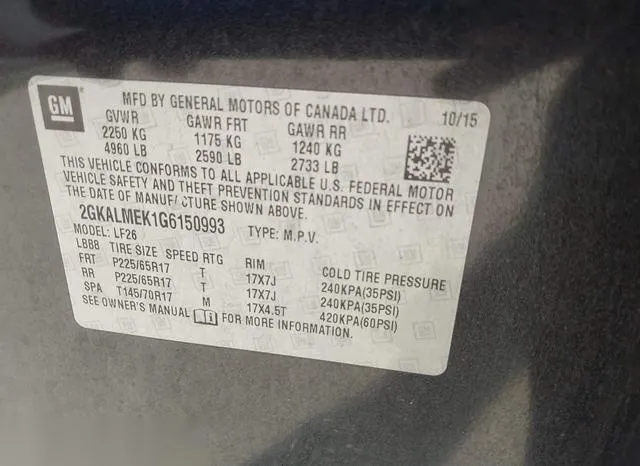 2GKALMEK1G6150993 2016 2016 GMC Terrain- Sle-1 9