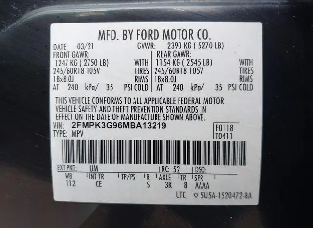 2FMPK3G96MBA13219 2021 2021 Ford Edge- SE 9