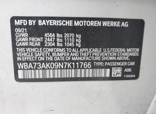 WBA73AK09N7K11766 2022 2022 BMW 228 Gran Coupe- I Xdrive 9