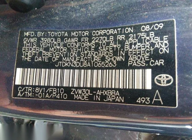 JTDKN3DU8A1065263 2010 2010 Toyota Prius- I 9