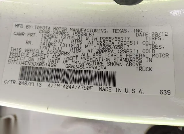 5TFLU4EN3DX051499 2013 2013 Toyota Tacoma- Double Cab 9