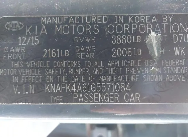 KNAFK4A61G5571084 2016 2016 KIA Forte- LX 9