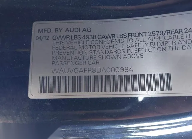 WAUVGAFR8DA000984 2013 2013 Audi S5- 3-0T Premium Plus 9