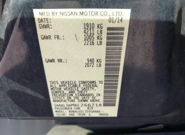 1N4AL3AP9EC266718 2014 2014 Nissan Altima- 2-5 SV 9