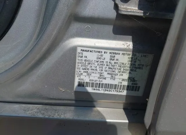 1N4AL11D43C179347 2003 2003 Nissan Altima- 2-5 S 9