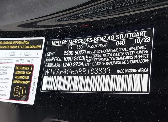 W1KAF4GB5RR183833 2024 2024 Mercedes-Benz C 300 9