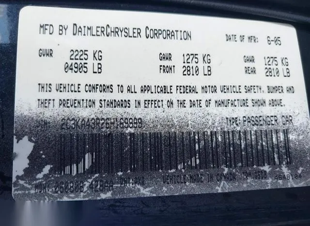 2C3KA43R26H169999 2006 2006 Chrysler 300 9