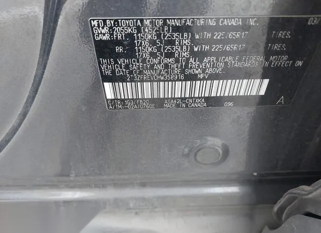 2T3ZFREV0HW358916 2017 2017 Toyota RAV4- LE 9