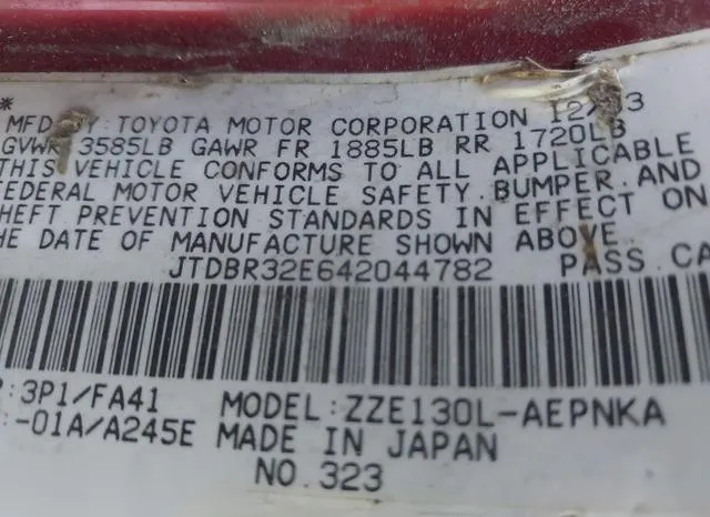 JTDBR32E642044782 2004 2004 Toyota Corolla- LE 9