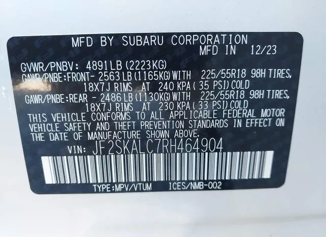 JF2SKALC7RH464904 2024 2024 Subaru Forester- Limited 9