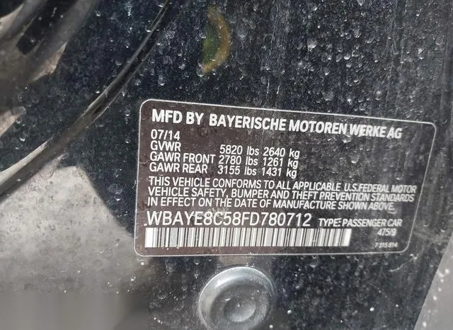 WBAYE8C58FD780712 2015 2015 BMW 7 Series- 750LI 9