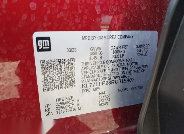 KL77LFE28RC015907 2024 2024 Chevrolet Trax- Fwd Sp 9