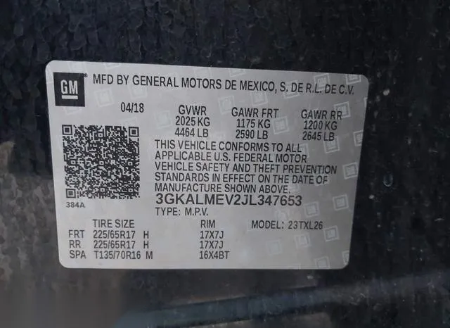 3GKALMEV2JL347653 2018 2018 GMC Terrain- Sle 9