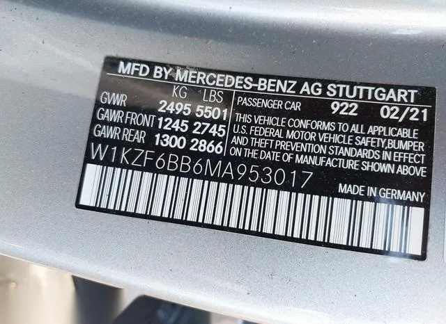 W1KZF6BB6MA953017 2021 2021 Mercedes-Benz AMG E 53- 4Matic 9