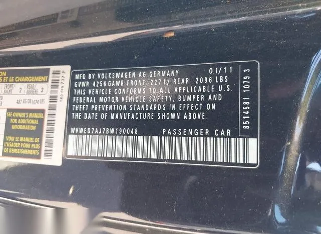 WVWED7AJ7BW190048 2011 2011 Volkswagen Golf GTI- 2-Door 9