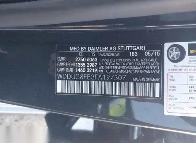 WDDUG8FB3FA197307 2015 2015 Mercedes-Benz S 550- 4Matic 9