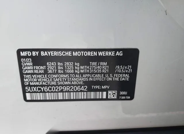 5UXCY6C02P9R20642 2023 2023 BMW X6- Xdrive40I 9